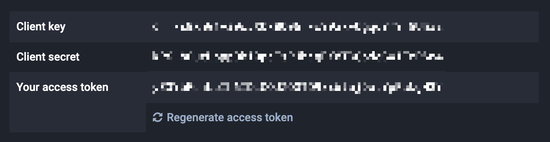 Mastodon OAuth keys and API token